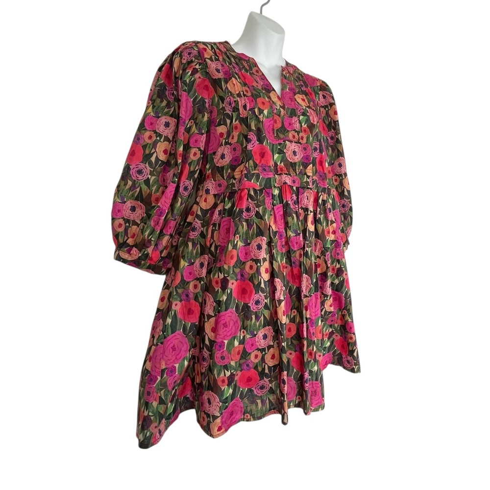 entro Floral Mini Dress in Pink, Green, Red - Picture 10 of 11